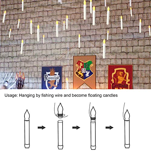 Amagic 12Pcs 6.5" White Flameless Led Taper Candles, Battery Operated Hanging Taper Candles, Flicking Battery Candlesicks For Party Church Christmas Decor, No Remote #TOP3
