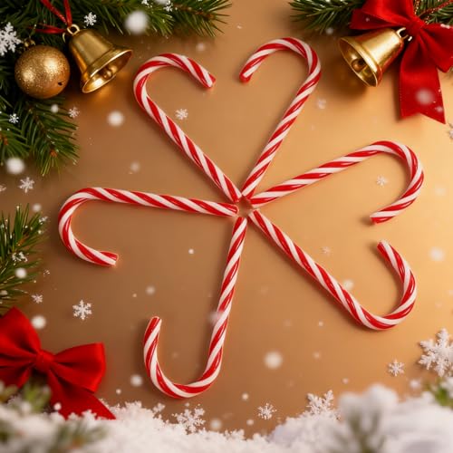 24 Pcs Christmas Candy Cane,Twisted Plastic Candy Cane Christmas Tree Hanging Ornament,for Xmas Home Indoor Outdoor Party Decoration,New Years Holiday Party Decor Partys Gift (Red and White) - Image 2