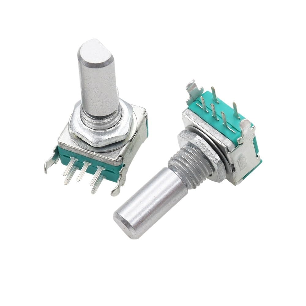 IDGTTLDF 1pc Right Angle EC11 360 Degree Rotary Encoder with switch Digital Potentiometer Half axis 20MM 5PIN