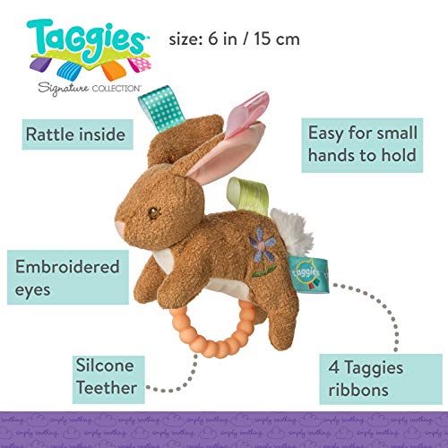 Taggies Teether Baby Rattle, 6\", Harmony Bunny - Thumbnail 3