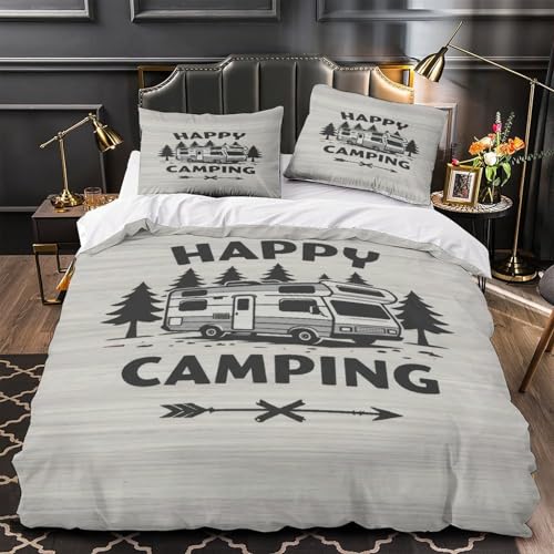 Housse de couette camping microfibre 220x240 cm retro - 2