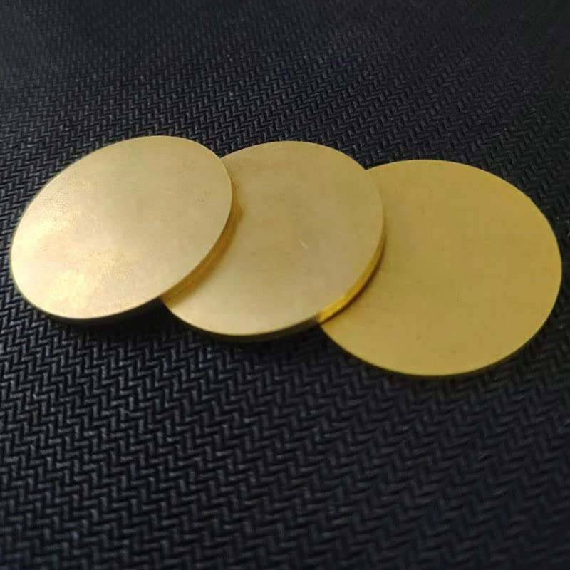 Konsilsa Round Brass Sheet,Brass Disc Round Plate Sheet Metal Sheets Plates (Color : 3mm, Size : Diameter 60mm (10pcs))