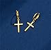 Mens Cross Earrings 24k Yellow Gold Plated Hoop with Snap Closure