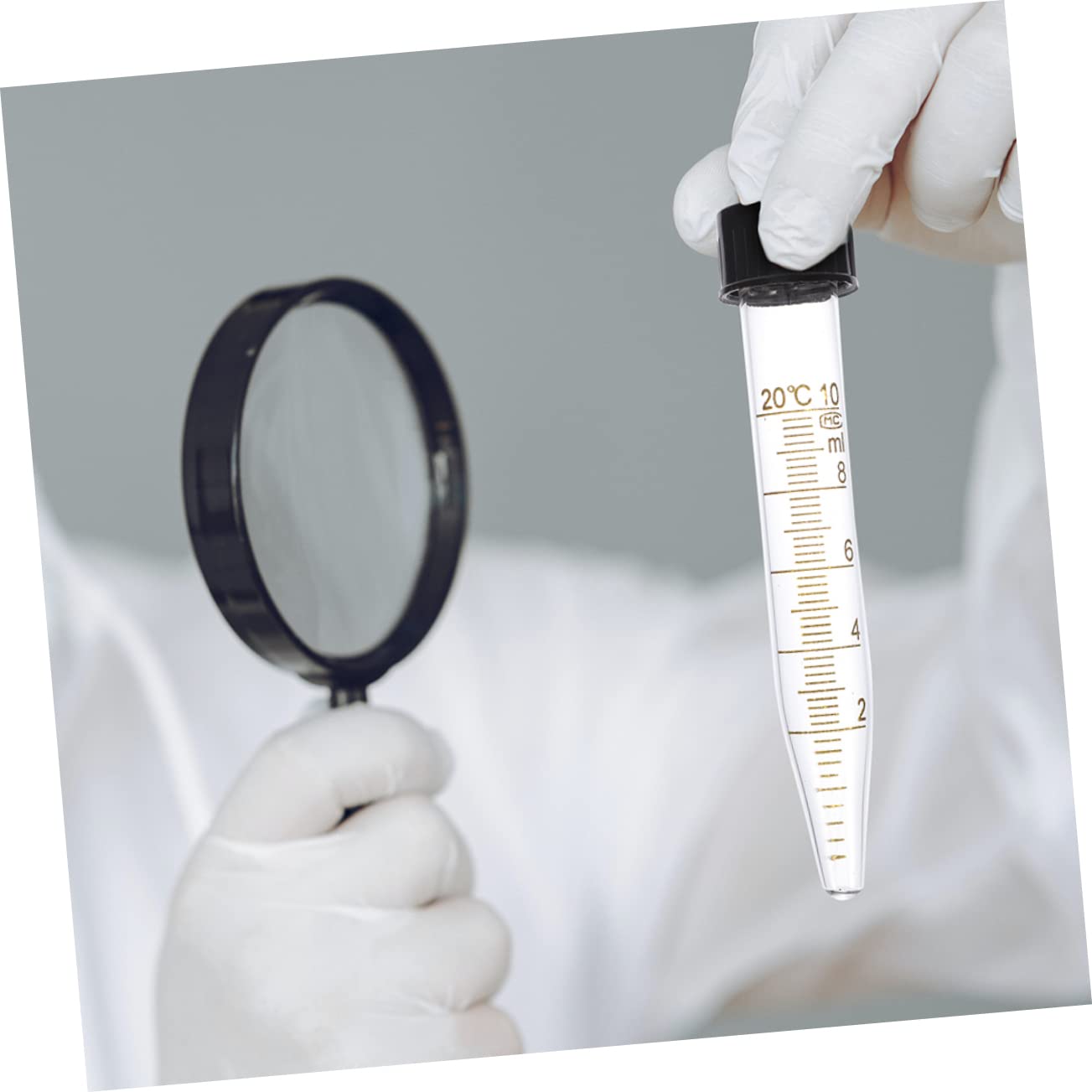 CHILDWEET Tubes à Centrifuger et Échelle de Mesure Précise avec Bouchons à Vis en Verre et Plastique Lot de 5 10 Ml de Laboratoire pour Équipement Hospitalier