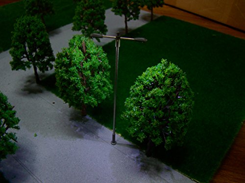 Preisvergleich Produktbild sharprepublic 10pcs Modell Straßenlaterne Leuchtet Doppelkopf Für Modelleisenbahn