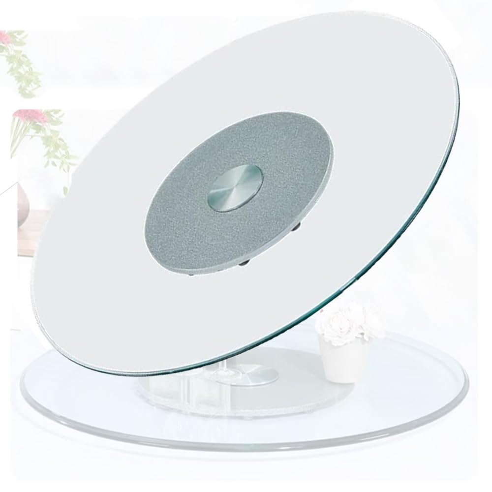 NILZA Cuisine Plateau Tournant Plateau De Service en Verre Plat Rotatif, Plateau Rotatif 360° Tournante De Table pour Centres De Table (Size : 60cm/24inch)