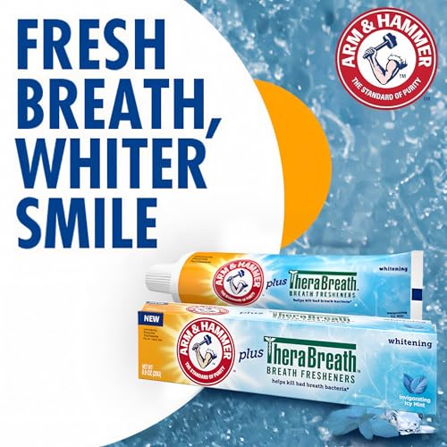 ARM & HAMMER Toothpaste Plus Thera, 6 Pack, ICY Mint, Anticavity Fluoride Toothpaste with Baking Soda, Whitening Enamel Strengthening Toothpaste, Travel Size 0.9 Oz - image 4