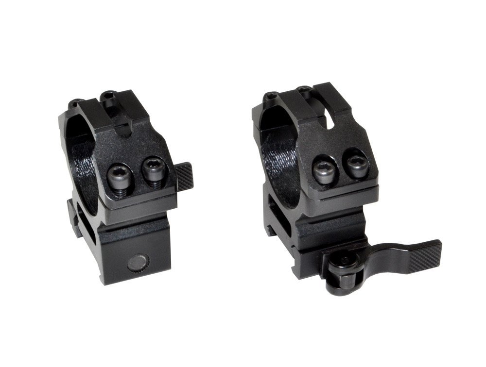 SNIPER Quick Locking Rifle Scope Ring / High Profile / Picatinny Base / Quick Release Lever / fit 25mm tube / Aircraft aluminum / Two Piece in one Pack