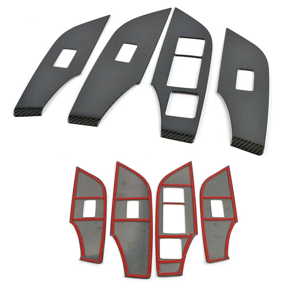 YHQKJ for Toyota Rav4 Xa50 2019 2020 Car Window Lift Panel Cover Trim, ABS Carbon Fiber Window Glass Switch Button Frame Stickers Interior Accessories