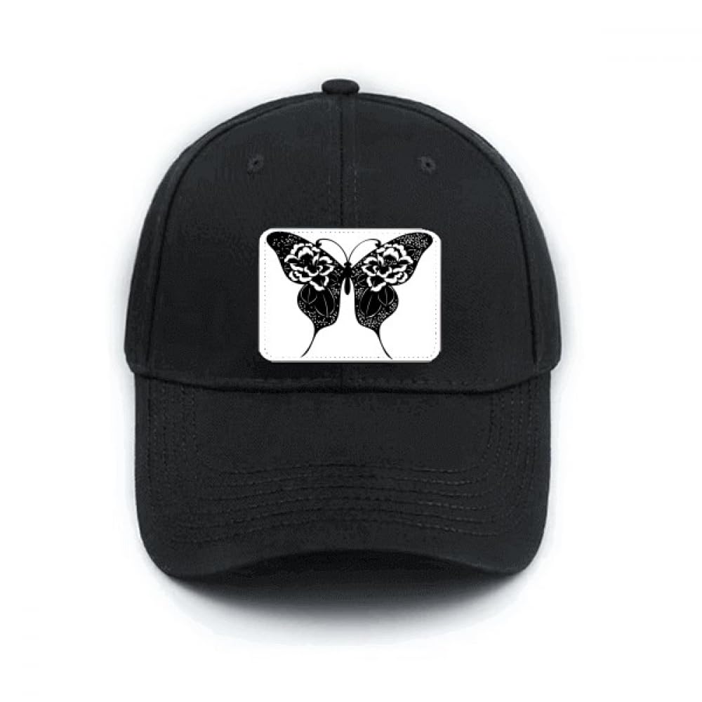 Casquette de baseball noire réglable à sangle ajustable ailes de rose - 4