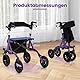 FANTASK Rollator mit Luftbereifung, faltbar und leicht mit Sitz, Aluminium, bis 160 kg, 2 in 1 Rollstuhl & Reiserollator (Lila)