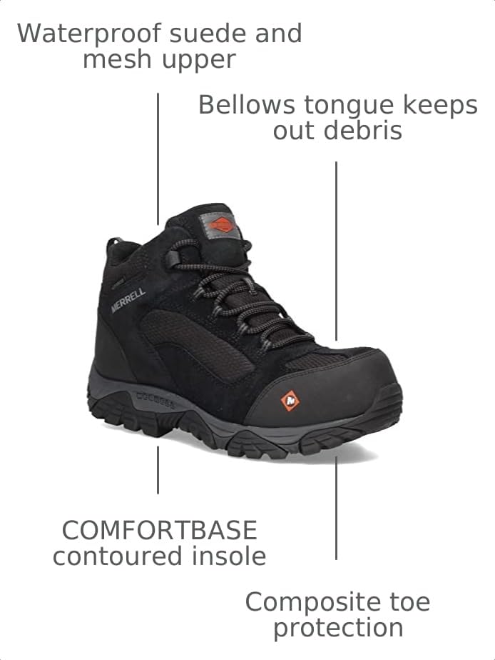 Image of Merrell mens Moab Onset Mid Waterproof Composite Toe
