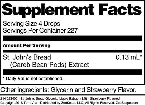 Miniatura 6 de Extracto líquido de glicerita de pan de San Juan (15), sabor a fresa (1 oz, ZIN 523402)