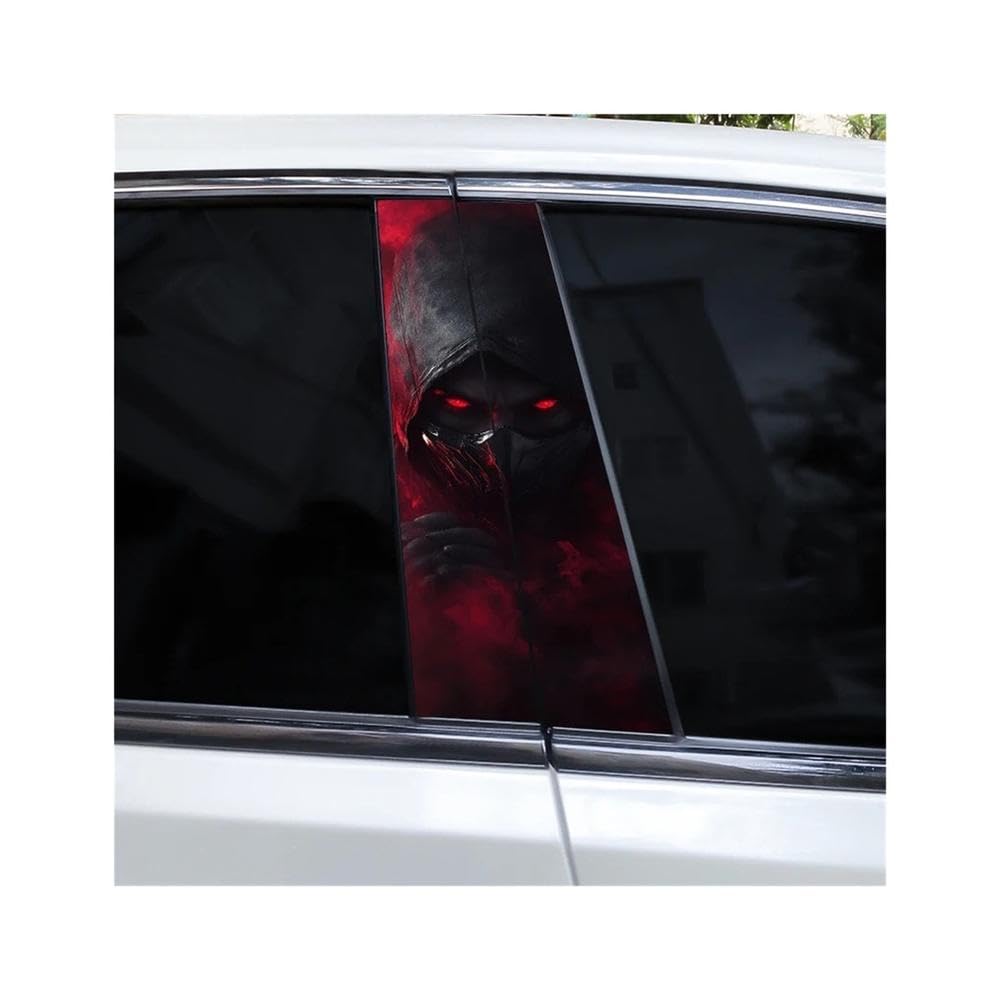 Bertdcx F 2Pcs Knight Car Window Pillar Sticker Diy Vinyl Sticker Car Door Pillar Sticker Auto Parts(F)