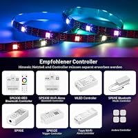 SEZO WS2812B ECO LED Streifen 5M 150LEDs DC5V Einzeln Adressierbaren Individuell SMD5050 150 Pixel Traumfarbe Programmierbar LED Lichtband Strip Flexible IP65 Wasserdichte Schwarz PCB(WS2812E) – Ansicht 3