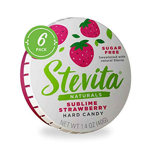 Stevita Steviasweet, Sublime Strawberry - 1.4 Oz, Pack Of 6 - Sugar-Free Hard Candy, Stevia Sweetened - Non-Gmo, Keto, Paleo, Gluten Free - 156 Total Servings #TOP7