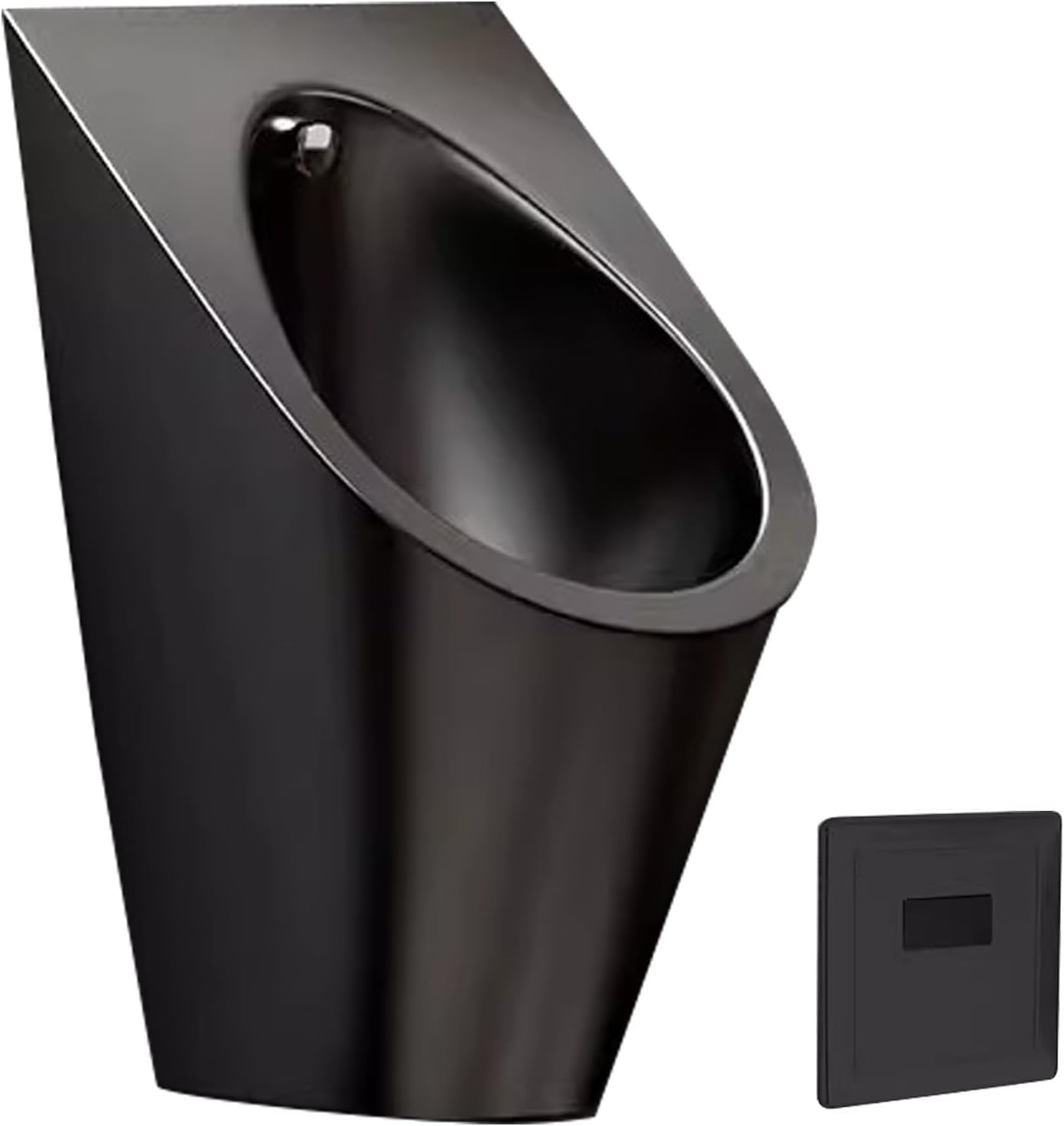 304 Stainless Steel Urinal, Automatic Wall Mounted Men's Bathroom Urinal, Household/Commercial Sensor Urinals for Men's Adult, Intelligent Flushing Male Toilet for Bathroom Hotel Shop(Black)