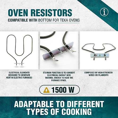 DOJA Barcelona Unterer Hitzewiderstand, kompatibel mit Teka Backofen | 220V-1500W | 307 x 266 mm | Backofenzubehör
