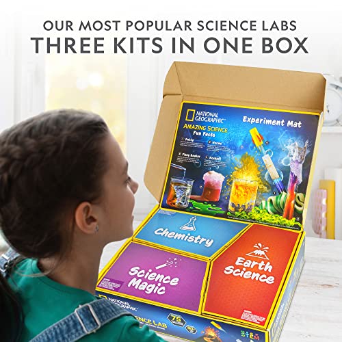 National Geographic Mega Science Lab - Science Kit Bundle Pack With 75 Easy Experiments, Featuring Earth Science, Chemistry, And Science Magic Activities For Kids #TOP1