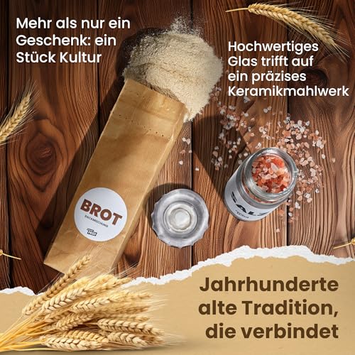 BACKDOSE Einweihungsgeschenk für Haus und Wohnung - Brot und Salz Box - Umzugsgeschenk, Einzugsgeschenk, Richtfest, Geschenk zum Umzug im Mini-Umzugskarton von Fräulein Fred