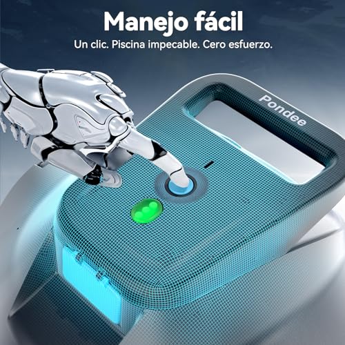 Miniatura 8 de Upgrade 2026 Pondee X1 Robot Limpiafondos Piscina Sin Cable Fondo Plano, Aspiradora 120 Min Autonomía, Auto-Parking, Carga Rápida 2,5h, Para Piscinas Desmontables Y Enterradas Hasta 80 M