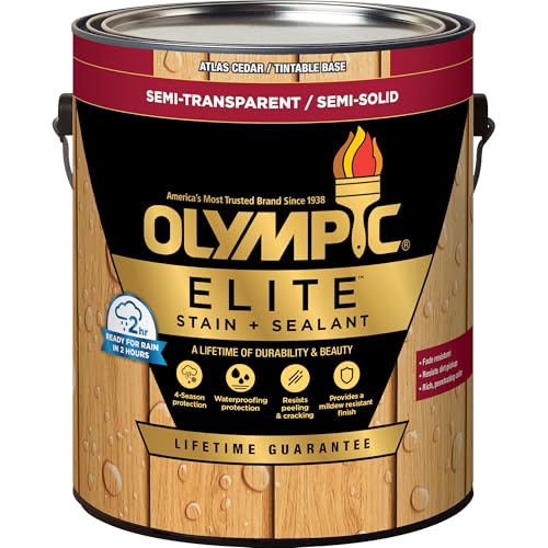 Olympic Elite 1 gal. Atlas Cedar Semi-Transparent Stain and Sealant in One Low VOC by OLYMPIC - Image 8