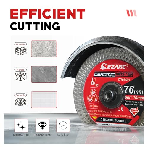 Disque à tronçonner 76mm meuleuse d'angle carrelage granit marbre céramique - 4