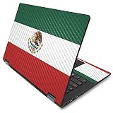 MightySkins Carbon Fiber Skin For Lenovo Flex 14' (2019 No Fingerprint Scanner) - Mexican Flag | Protective, Durable Textured Carbon Fiber Finish | Easy To Apply Change Style | Made in the USA
