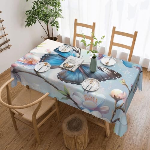 Nappe imprimée fleurs et papillons lavable et résistante en polyester