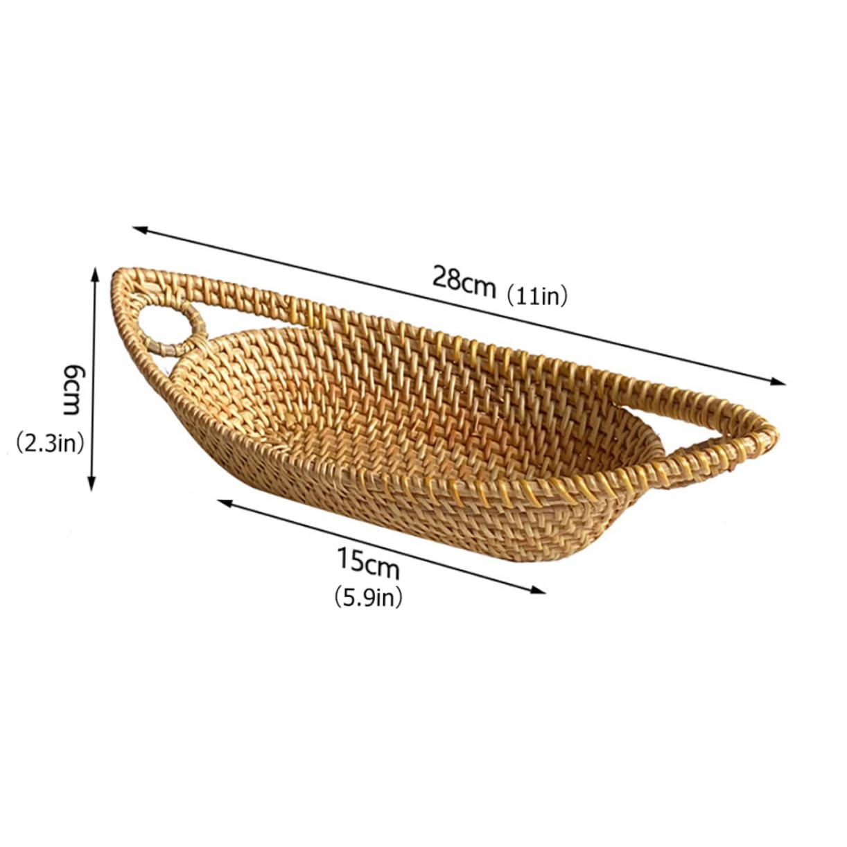 STOBAZA Rattan Fruit Basket Snack Storage Tray Sundries Storage Basket Woven Basket for Organizing Imitation Rattan Baskets Wicker Food Tray Small Wicker Baskets Autumn Vines Yellow