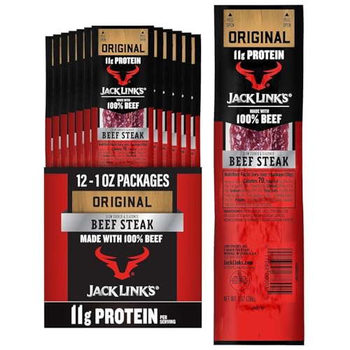 Jack Link’s Premium Cuts Beef Steak, Original, 1 oz., 12 Count – Great Protein Snack 11g of Protein and 1g of Carbs per Serving, Premium Beef - image 1