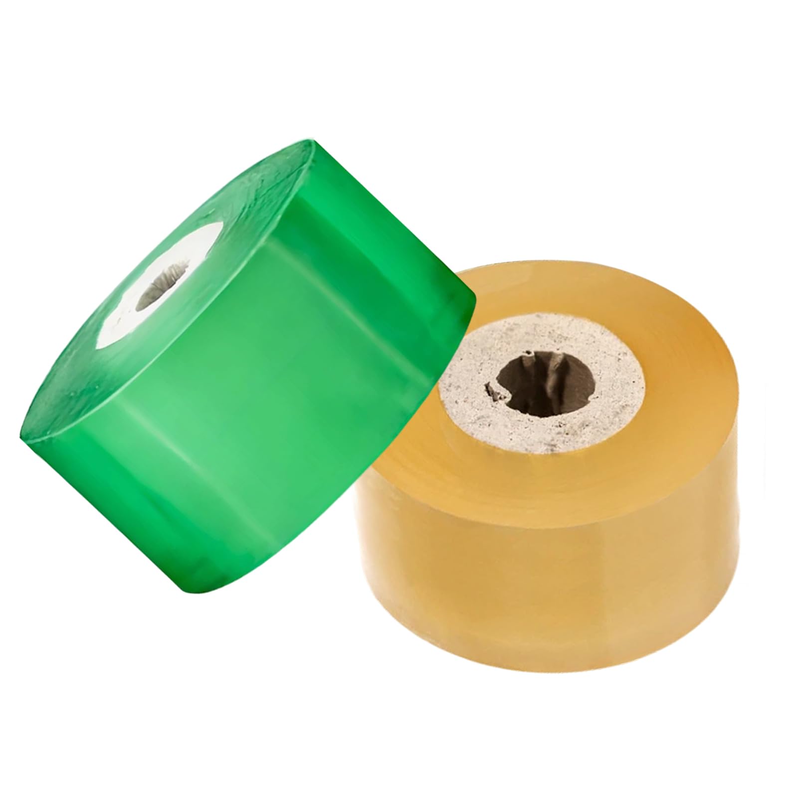YSDINK 2 Rolls Parafilm Grafting Tape, Biodegradable Self-Adhesive Floristry Film, Stretchable Moisture Barrier Tape for Garden Nursery, Trees & Flowers, 100m x 3cm (Green&Yellow)