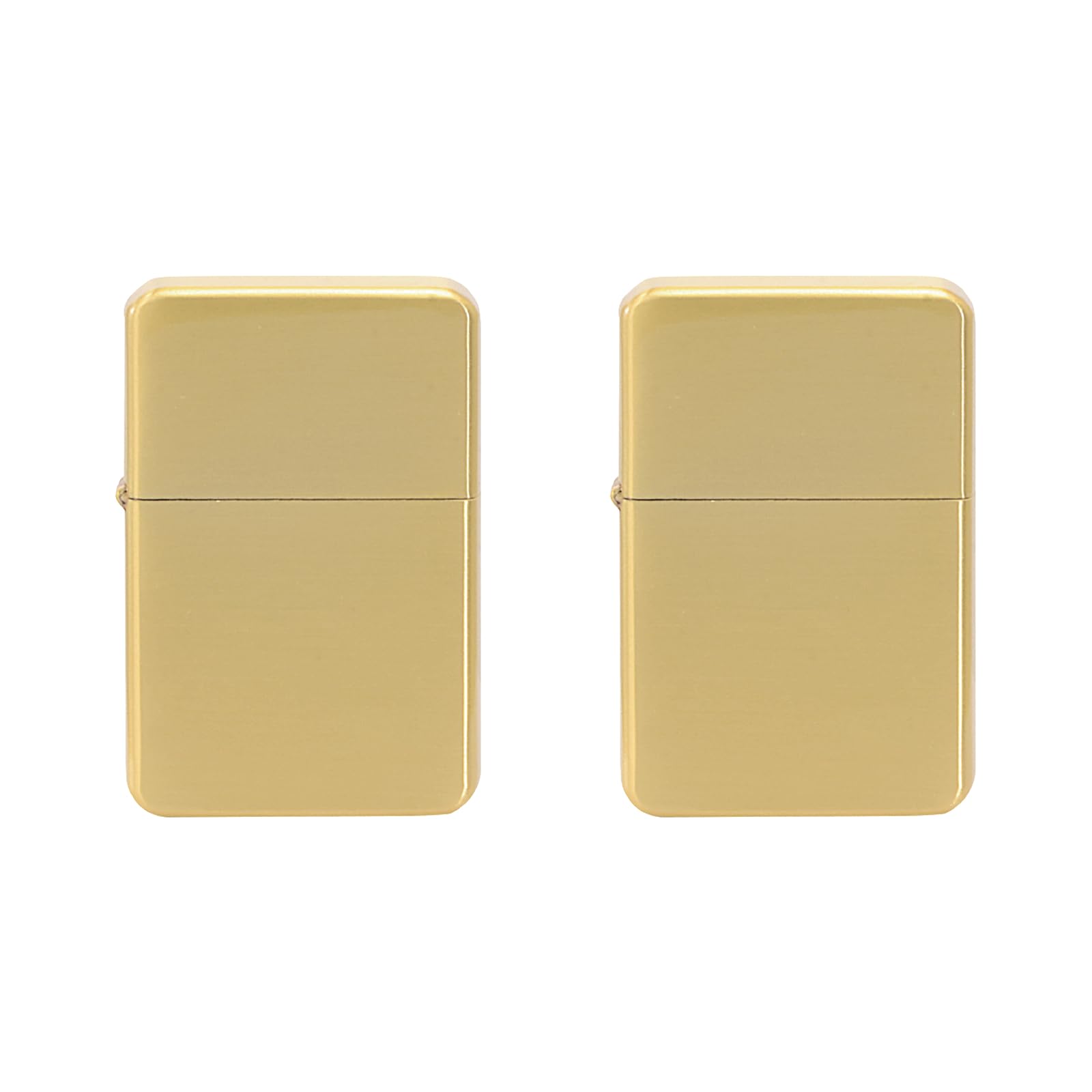 Thirsty Rhino Klik, Windproof Refillable Oil Wick Lighter with Vintage Flip Top and Aluminum Gift Case, Set of 2 (Gold)