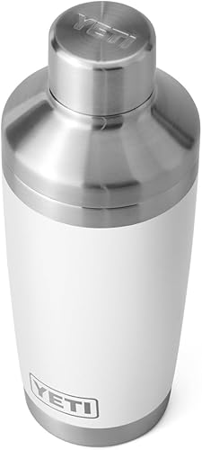 YETI Rambler - Coctelera de acero inoxidable con aislamiento al vacío, 20 onzas, color blanco