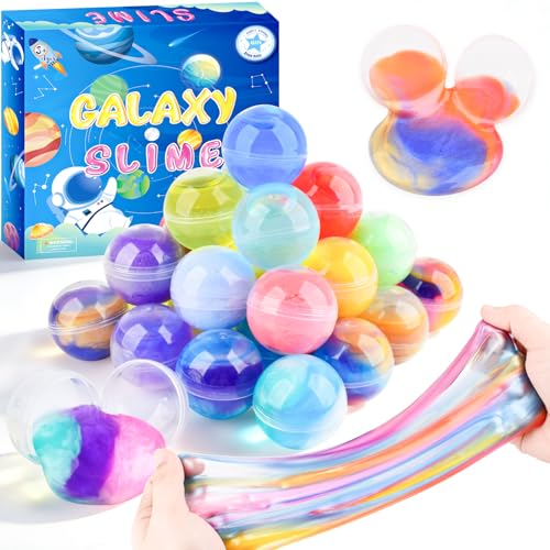 32 Pack Galaxy Slime Balls for Kids, Slime Party Favor, Soft & Non-Sticky, Mess-Free, Stress Relief - Toys for Girls and Boys, Birthday Gifts, Classroom Reward, Party Supplies, Goodie Bag Stuffers