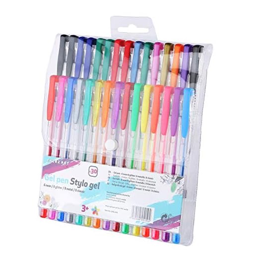 Exerz Bolígrafos de gel de colores 30pz dentro de estuche plástico, esferos con bolígrafo de tinta fina, color vibrante, incluye esferos con tonos de escarcha, neón, metálicos, y clásicos
