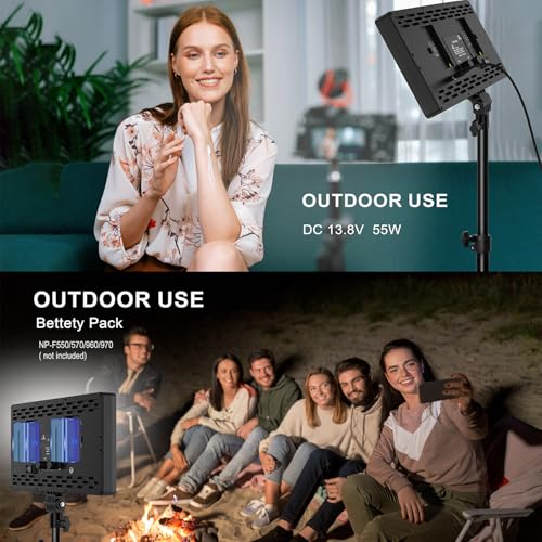 Image of 2 Packs Dimmable Bi-Color 432 LED Video Light and Stand Lighting Kit,50W,Add More Remote Controllers, 360 Ball Heads, Phone ans Tablet Holders (Black, 13)