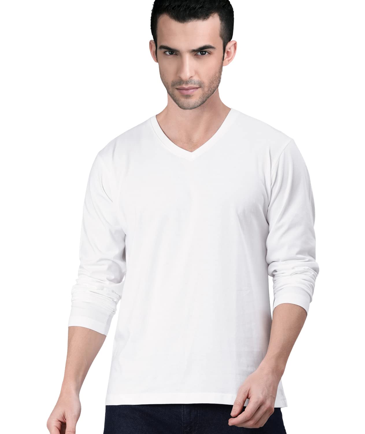 Premium Plain Men V Neck Full Sleeves T Shirt. Festive,Offer,Discount,Sale,Limited Edition, Trendy, Trending Tshirts.-picture-19