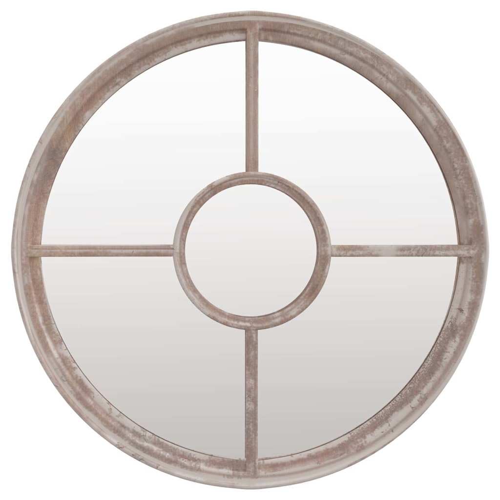Miroir de jardin rond en fer 60 x 4 cm pour mur, miroir décoratif