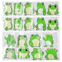 Lotsdonxia 18 Pcs Motor Vehicle Reflective Stickers, Multi Styles Cartoon Frog Cute Personality Strong Reflective Self-Adhesive Decorative Stickers for Cars, Motorcycles, Helmets