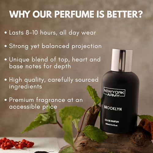 Image of Luxury Brooklyn Unisex Perfume | Eau de Parfum 100ml | Mint, Rose & Patchouli | Citrus, Spicy, Woody Premium Fragrance | Long Lasting Perfume for Man and Woman