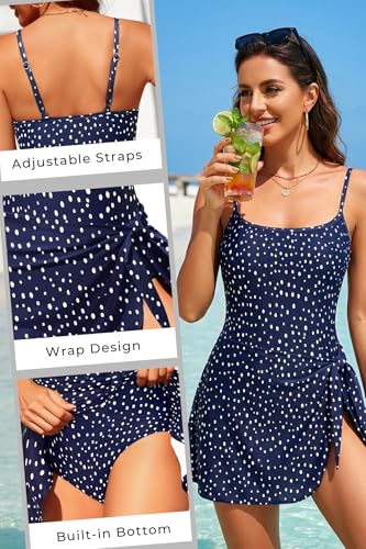 Image of Tempt Me One Piece Swimdress for Women 2026 - Tummy Control Modest Bathing Suit with Skirt Slimming Swimsuit