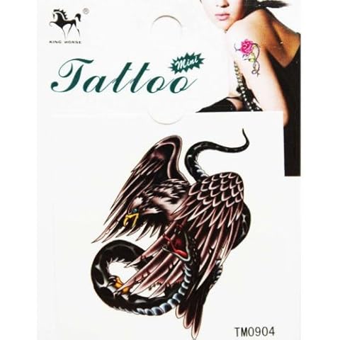 SPESTYLE waterproof non-toxic temporary tattoo stickersTemporary temporary tattoos for men and women fashion sexy eagle grasping a snake Cover
