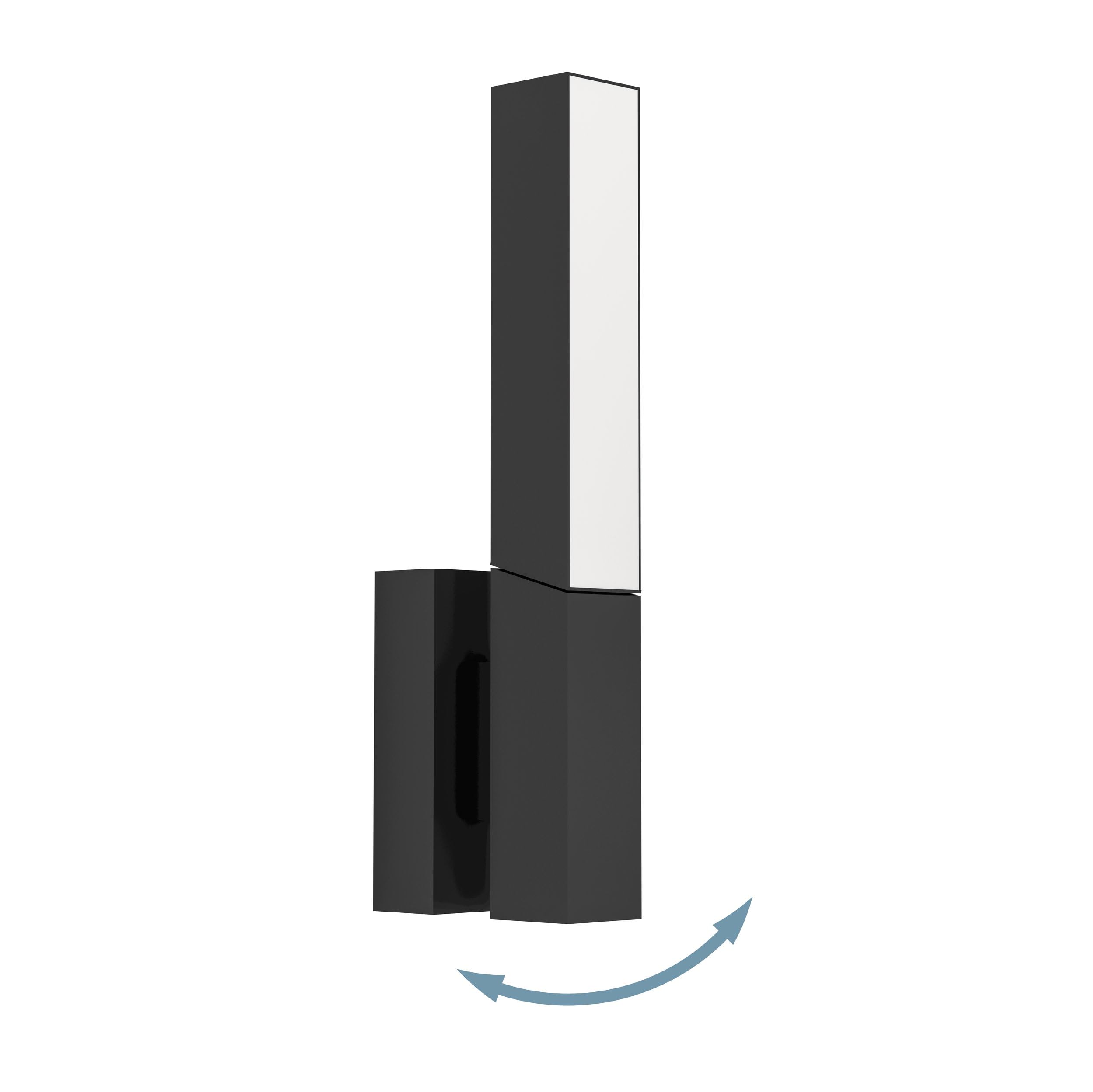 Eglo Ugento - Lampada da parete LED per esterni con faretto spot | orientabile, applique per esterni con illuminazione indiretta, lampada da muro in metallo nero, luce bianca calda, IP44