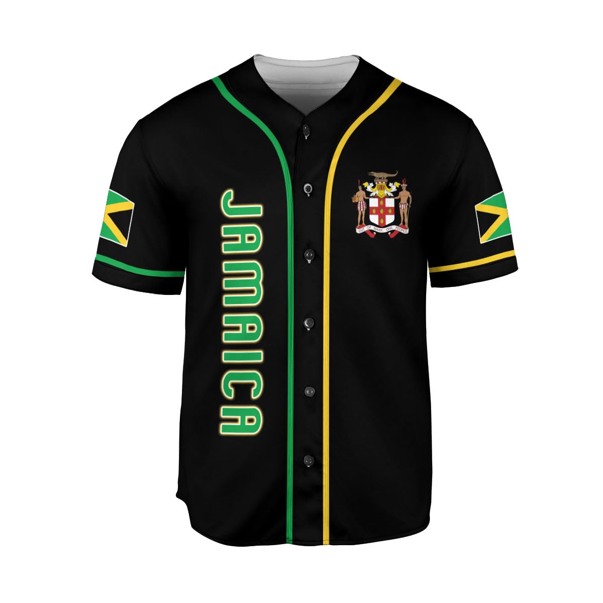 Personalized Jamaica Baseball Jersey Shirt, Custom Team Name Jamaican Baseball Jersey for Men and Women, Jamaica Country (Jamaica 4)