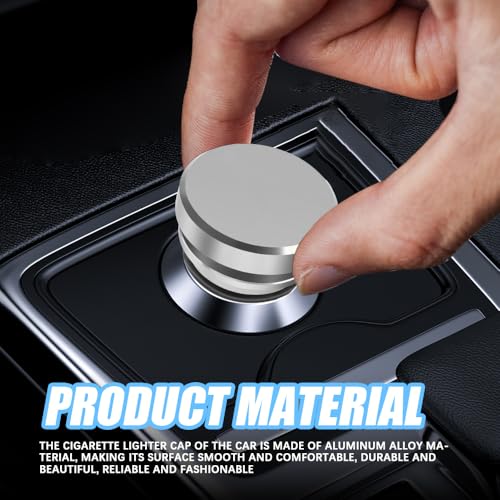 Image of Car Cigarette Lighter Plug Cover, Car Cigarette Lighter Dust Covers, Aluminum Alloy Cigarette Lighter Socket Cover Cap, Waterproof Plug Decoration Cover for Most Cars SUVs Trucks