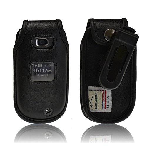 Fitted Case for LG Revere 2 by Turtleback, Black Leather with Ratcheting Plastic Belt Clip - Made in USA