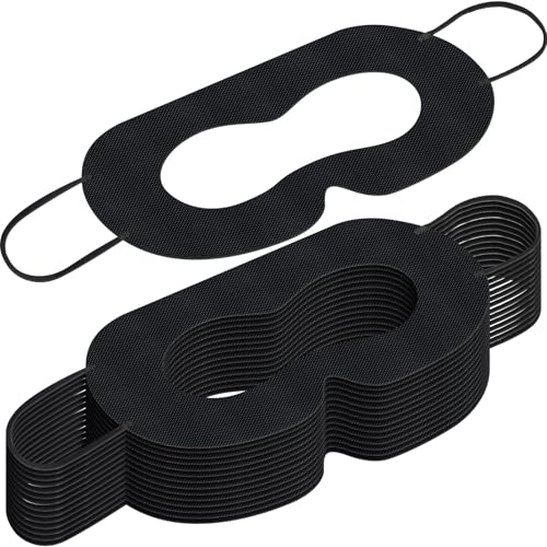 Saysurey 200 Pcs Disposable VR Face Mask Breathable Cover for VR Nonwoven Fabric Sanitary Eye Mask, Eye Cover Pad (Black)