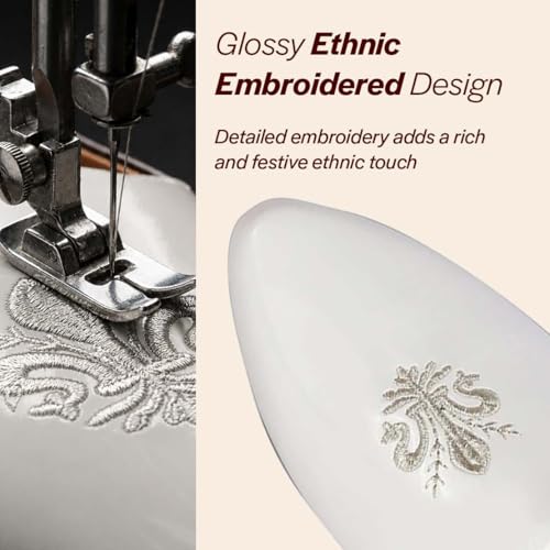 Image of FAUSTO Men's Patent Glossy Ethnic Embroidered Design Slip On Shiny Juttis & Mojaris for Party|Wedding|Festival