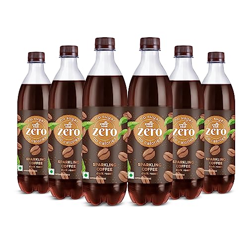 Image of Paper Boat Sparkling Coffee, Pack of 6, 600ml Each| Dark Roast Coffee I Caffeinated Drink | Zero Sugar, Zero Calories I Sugar Free